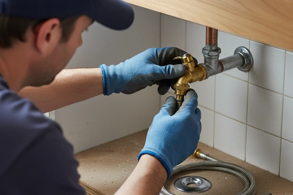 Shutoff valve and fitting work during Emergency Plumbing in Quinlan